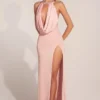 Teodora-Kleid mit Wasserfallausschnitt und Oberschenkellänge in Blush Pink Teodora-Kleid mit Wasserfallausschnitt und Oberschenkellänge in Blush Pink