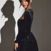 Tera Velvet Langarm-Korsett-Minikleid in Tiefschwarz Tera Velvet Langarm-Korsett-Minikleid in Tiefschwarz