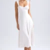 Thandie Midaxi-Kleid mit Herzausschnitt und Rüschen in Elfenbein Thandie Midaxi-Kleid mit Herzausschnitt und Rüschen in Elfenbein