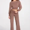 Thea Modal-Hose mit niedriger Leibhöhe und geradem Bein in Mokka Thea Modal-Hose mit niedriger Leibhöhe und geradem Bein in Mokka