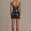 Theodora Premium-Minikleid aus Pailletten-Spitze in Schwarz Theodora Premium-Minikleid aus Pailletten-Spitze in Schwarz