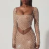 Thora Asymmetrisches Crop-Top mit Verzierungen in Mandel Thora Asymmetrisches Crop-Top mit Verzierungen in Mandel