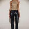 Tindra – Verziertes Jersey-Oberteil mit Neckholder und rückenfreiem Ausschnitt in Gold Tindra – Verziertes Jersey-Oberteil mit Neckholder und rückenfreiem Ausschnitt in Gold