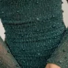 Tivoli verziertes Minikleid mit drapiertem Wasserfallausschnitt in Smaragdgrün Tivoli verziertes Minikleid mit drapiertem Wasserfallausschnitt in Smaragdgrün