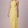 Tove Maxikleid mit Rüschen, rückenfreiem Ausschnitt und Neckholder in Zitronengelb Tove Maxikleid mit Rüschen, rückenfreiem Ausschnitt und Neckholder in Zitronengelb