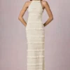 Tove Maxikleid mit Rüschen und rückenfreiem Neckholder in Elfenbein Tove Maxikleid mit Rüschen und rückenfreiem Neckholder in Elfenbein