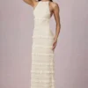Tove Maxikleid mit Rüschen und rückenfreiem Neckholder in Elfenbein Tove Maxikleid mit Rüschen und rückenfreiem Neckholder in Elfenbein
