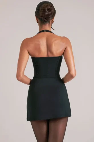 Tula Mid Rise Bodycon Ultra-Mini-Röck mit Schlitz in Schwarz