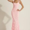 Vasanta – Korragekleid mit Applikationen und weichem U-Ausschnitt in Rosa Vasanta – Korragekleid mit Applikationen und weichem U-Ausschnitt in Rosa