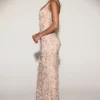 Vasanta – Weiches Korsettkleid mit Applikationen und U-Ausschnitt in Gold Vasanta – Weiches Korsettkleid mit Applikationen und U-Ausschnitt in Gold