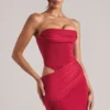Veda Bandeau Bodycon-Minikleid in Kirschrot Veda Bandeau Bodycon-Minikleid in Kirschrot