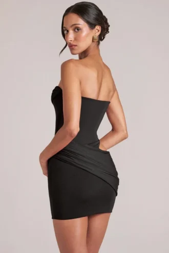 Veda Bandeau-Bodycon-Minikleid in Schwarz