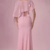 Velina Chiffon-Cape in Blush Pink