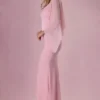 Velina Chiffon-Cape in Blush Pink