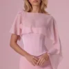 Velina Chiffon-Cape in Blush Pink