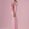 Velina Chiffon-Cape in Blush Pink