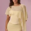 Velina Chiffon-Cape in Buttergelb Velina Chiffon-Cape in Buttergelb