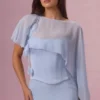 Velina Chiffon-Cape in Puderblau