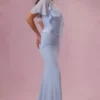 Velina Chiffon-Cape in Puderblau