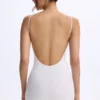Vera Modal-Unitard mit Herzausschnitt und tiefem Rückenausschnitt in Weiß Vera Modal-Unitard mit Herzausschnitt und tiefem Rückenausschnitt in Weiß