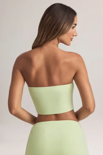 Verna Modal-Trägerloses Crop-Top in Salbeigrün