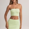 Verna Modal-Trägerloses Crop-Top in Salbeigrün Verna Modal-Trägerloses Crop-Top in Salbeigrün