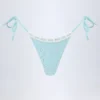 Vernazza Bikinihosen mit seitlichen Bändern aus Broderie Anglaise in Puderblau Vernazza Bikinihosen mit seitlichen Bändern aus Broderie Anglaise in Puderblau