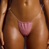 Verzierte Bikinihose mit Kordelzug in Rosa Verzierte Bikinihose mit Kordelzug in Rosa