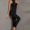 Vida Racer Neck Jumpsuit in Schwarz