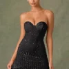 Viela verziertes Minikleid mit Herzausschnitt und A-Linie in Schwarz Viela verziertes Minikleid mit Herzausschnitt und A-Linie in Schwarz