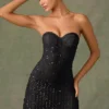 Viela verziertes Minikleid mit Herzausschnitt und A-Linie in Schwarz Viela verziertes Minikleid mit Herzausschnitt und A-Linie in Schwarz