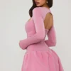 Viola Langarm-Minikleid mit Bubble-Saum in Mauve Viola Langarm-Minikleid mit Bubble-Saum in Mauve