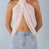 Virelle Neckholder-Oberteil mit offener Vorderseite in Elfenbein Virelle Neckholder-Oberteil mit offener Vorderseite in Elfenbein