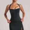 Vita Longline-Halteroberteil in Schwarz Vita Longline-Halteroberteil in Schwarz