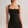 Vivee Modal-Oberteil mit quadratischem Ausschnitt in Schwarz Vivee Modal-Oberteil mit quadratischem Ausschnitt in Schwarz