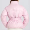 Wasserdichte, übergroße Skijacke mit Gürtel in Powder Pink Wasserdichte, übergroße Skijacke mit Gürtel in Powder Pink