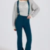 Wasserdichte Latzhose mit hoher Taille und Hosenträgern in Blaugrün Wasserdichte Latzhose mit hoher Taille und Hosenträgern in Blaugrün