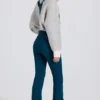 Wasserdichte Latzhose mit hoher Taille und Hosenträgern in Blaugrün Wasserdichte Latzhose mit hoher Taille und Hosenträgern in Blaugrün