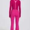 Wasserdichte Latzhose mit hoher Taille und Hosenträgern in Magenta-Pink Wasserdichte Latzhose mit hoher Taille und Hosenträgern in Magenta-Pink