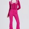 Wasserdichte Latzhose mit hoher Taille und Hosenträgern in Magenta-Pink Wasserdichte Latzhose mit hoher Taille und Hosenträgern in Magenta-Pink