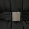 Wasserdichte Oversize-Skijacke mit Gürtel in Schwarz Wasserdichte Oversize-Skijacke mit Gürtel in Schwarz
