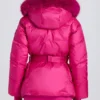Wasserdichte Skijacke mit Kunstfellkapuze in Magenta-Pink Wasserdichte Skijacke mit Kunstfellkapuze in Magenta-Pink