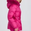 Wasserdichte Skijacke mit Kunstfellkapuze in Magenta-Pink Wasserdichte Skijacke mit Kunstfellkapuze in Magenta-Pink