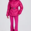 Wasserdichte Skijacke mit Kunstfellkapuze in Magenta-Pink Wasserdichte Skijacke mit Kunstfellkapuze in Magenta-Pink
