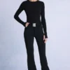 Wasserdichte Skilatzhose mit Gürtel in Schwarz Wasserdichte Skilatzhose mit Gürtel in Schwarz