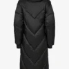 Wasserdichter langer Parka mit Kapuze in Schwarz Wasserdichter langer Parka mit Kapuze in Schwarz