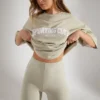 Weiche Biker-Shorts aus Baumwolle in Limestone