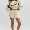 Weiche Mini-Shorts aus Baumwolljersey mit Gummizug in Marmor Weiche Mini-Shorts aus Baumwolljersey mit Gummizug in Marmor