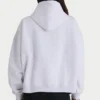 Weicher Baumwoll-Fleece-Hoodie in Oversize-Passform in Meliertem Grau Weicher Baumwoll-Fleece-Hoodie in Oversize-Passform in Meliertem Grau