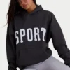 Weicher Oversize-Hoodie aus Baumwollfleece in Schwarz Weicher Oversize-Hoodie aus Baumwollfleece in Schwarz